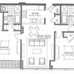 Two Bedroom, Two Bath with Terrace